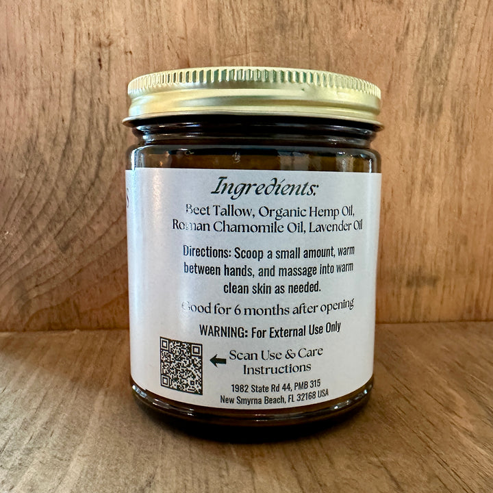 (8oz) 100% Pure &amp; Grassfed, Roman Chamomile &amp; Lavender Infused, Tallow Body Butter