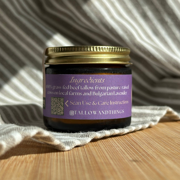 100% Pure &amp; Grassfed, Lavender Infused, Tallow Face Moisturizer (2oz)